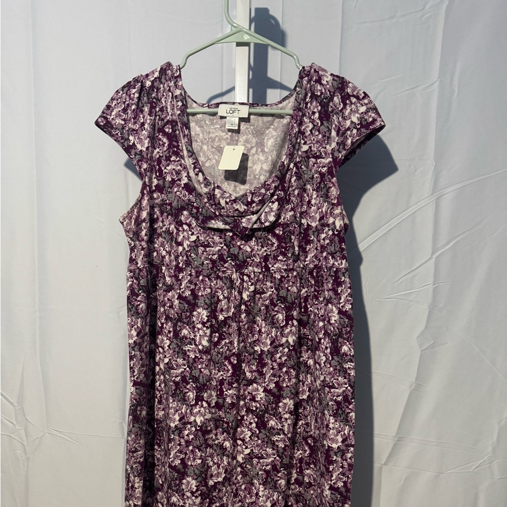 Ann Taylor Loft Maroon & Gray Dress Size M